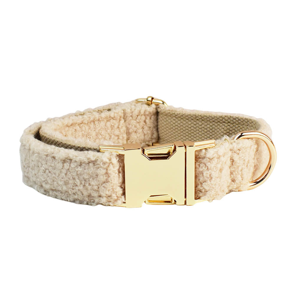 KFX-4420925 Minimalist Cream Pet Collar and Harness Set with Leash and Bow