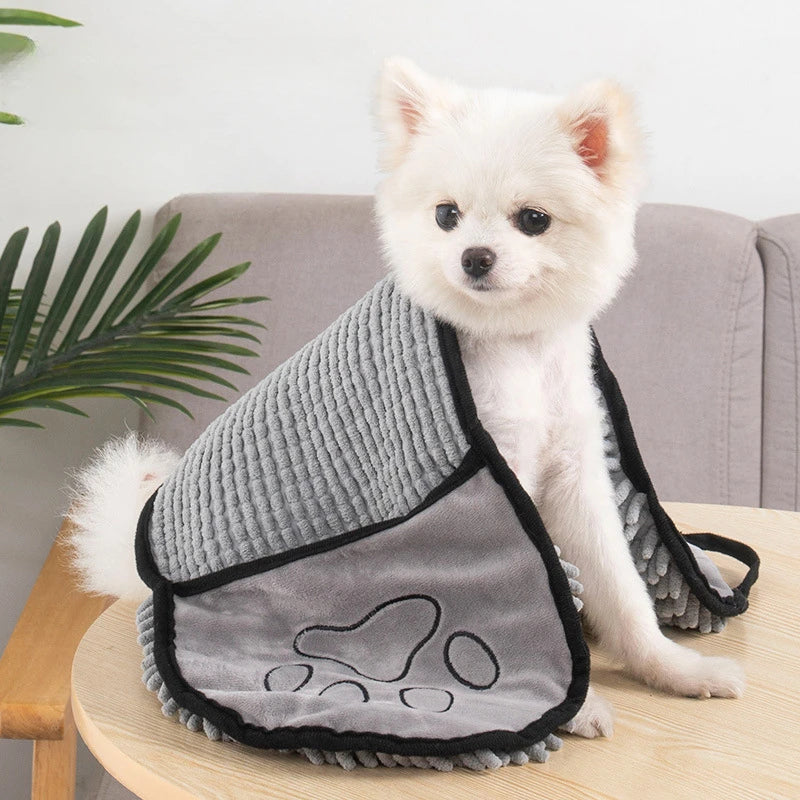 KFX-4426173 Super Absorbent Microfiber Dog Towel with Hand Pockets – Quick Drying, Machine Washable, Perfect for Medium to Large Pets