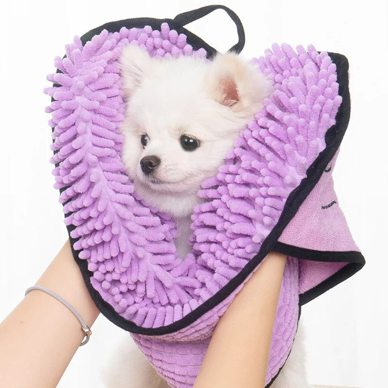 KFX-4426173 Super Absorbent Microfiber Dog Towel with Hand Pockets – Quick Drying, Machine Washable, Perfect for Medium to Large Pets