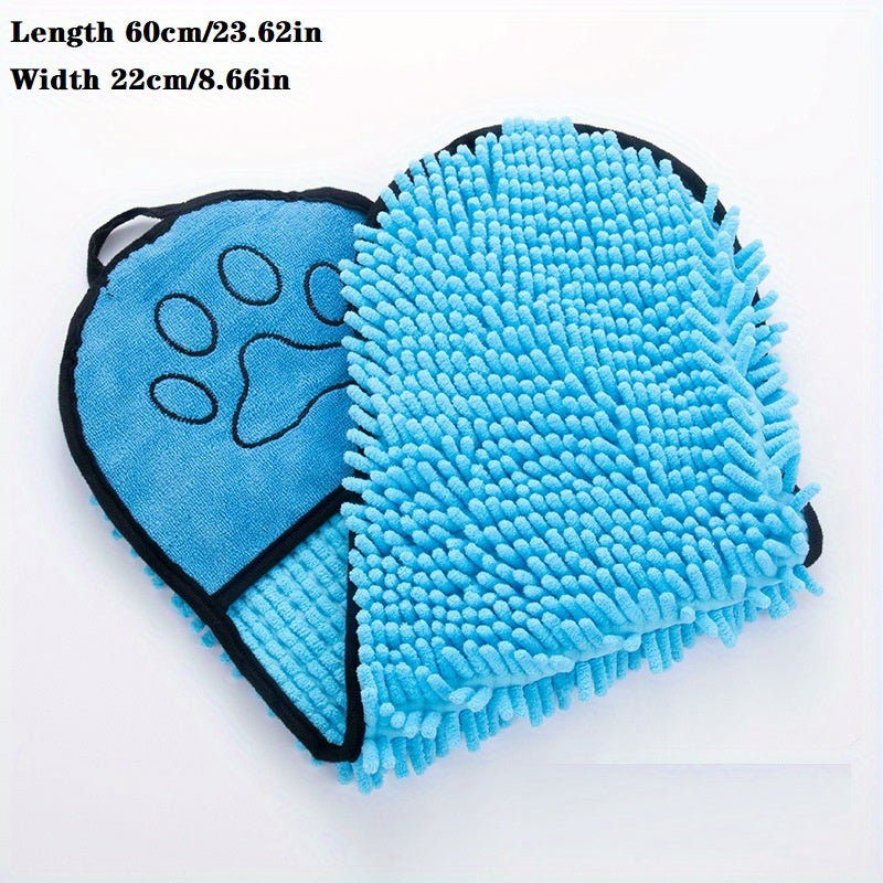 KFX-4426173 Super Absorbent Microfiber Dog Towel with Hand Pockets – Quick Drying, Machine Washable, Perfect for Medium to Large Pets