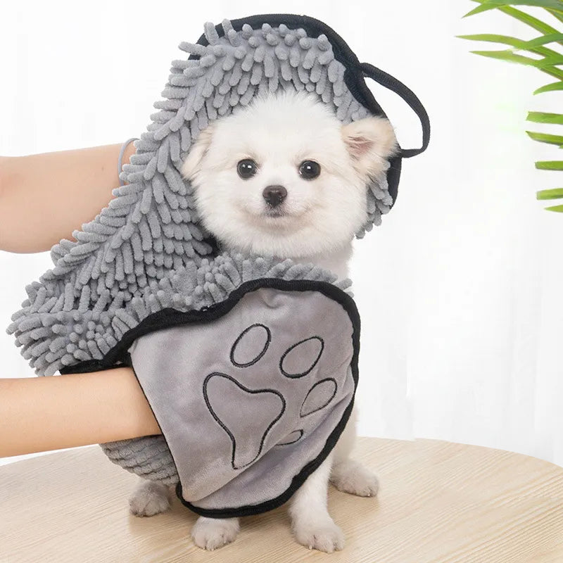 KFX-4426173 Super Absorbent Microfiber Dog Towel with Hand Pockets – Quick Drying, Machine Washable, Perfect for Medium to Large Pets