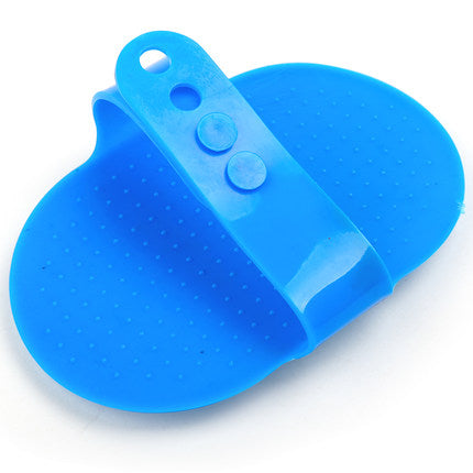 KFX-4426557 Dual-Color Elliptical Dog Bath Brush for Gentle Grooming and Cleaning