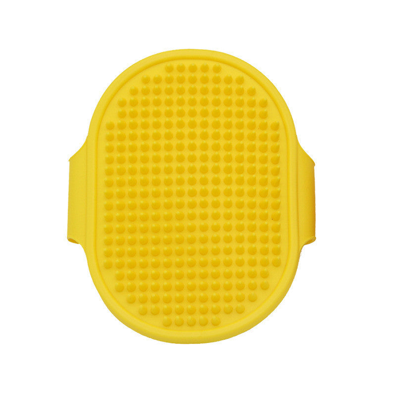 KFX-4426557 Dual-Color Elliptical Dog Bath Brush for Gentle Grooming and Cleaning