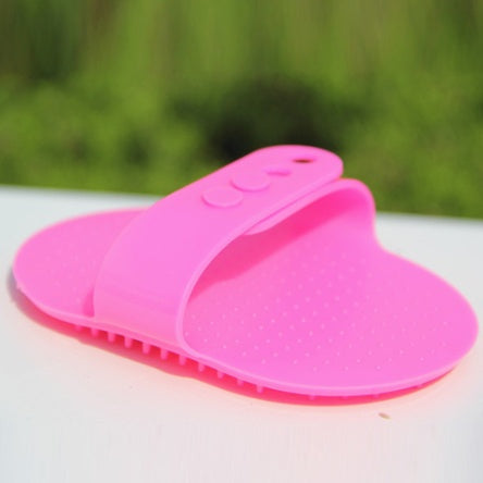 KFX-4426557 Dual-Color Elliptical Dog Bath Brush for Gentle Grooming and Cleaning