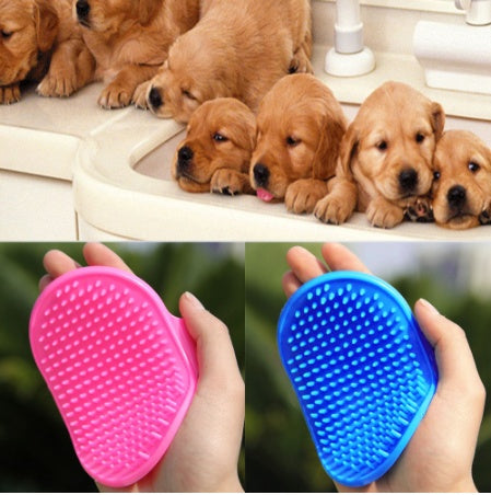 KFX-4426557 Dual-Color Elliptical Dog Bath Brush for Gentle Grooming and Cleaning