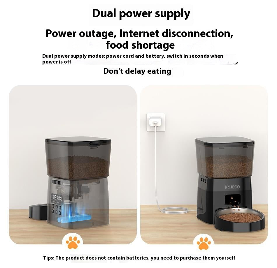 KFX-4429501 Automatic Pet Feeder with 2L Capacity and Stainless Steel Bowl