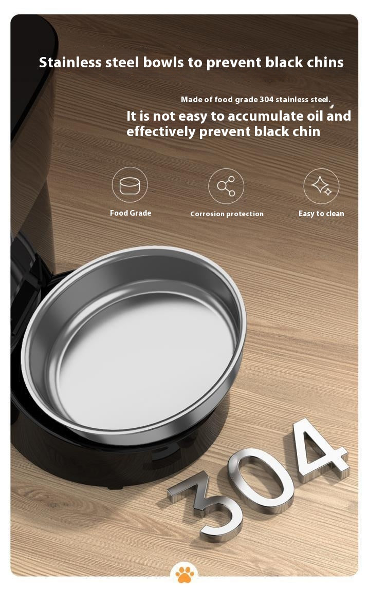 KFX-4429501 Automatic Pet Feeder with 2L Capacity and Stainless Steel Bowl