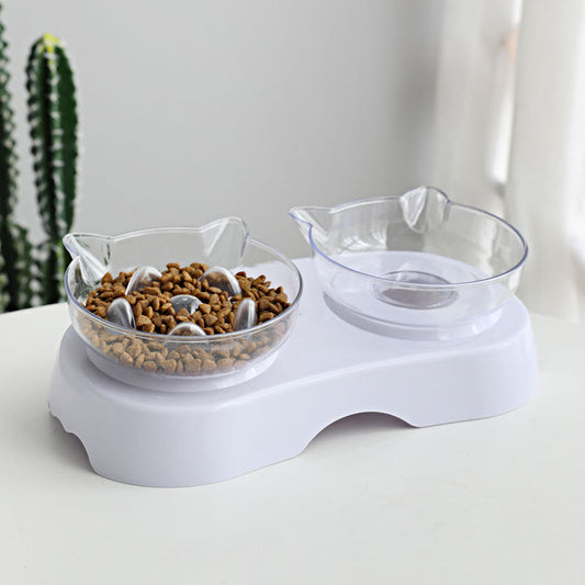 KFX-4430653 Cervical Spine Support Double Cat Bowl with Oblique Mouth Design