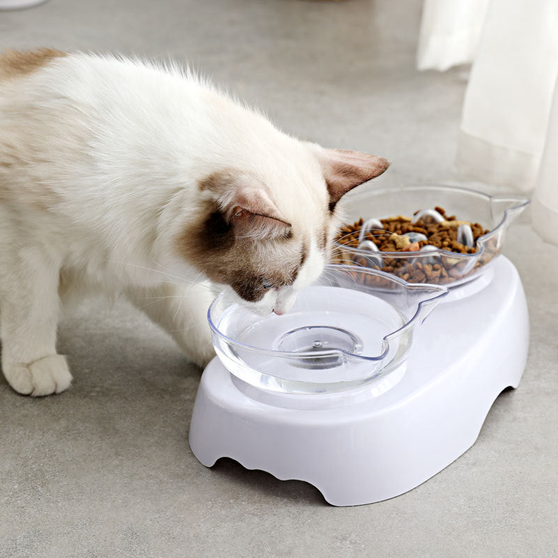 KFX-4430653 Cervical Spine Support Double Cat Bowl with Oblique Mouth Design