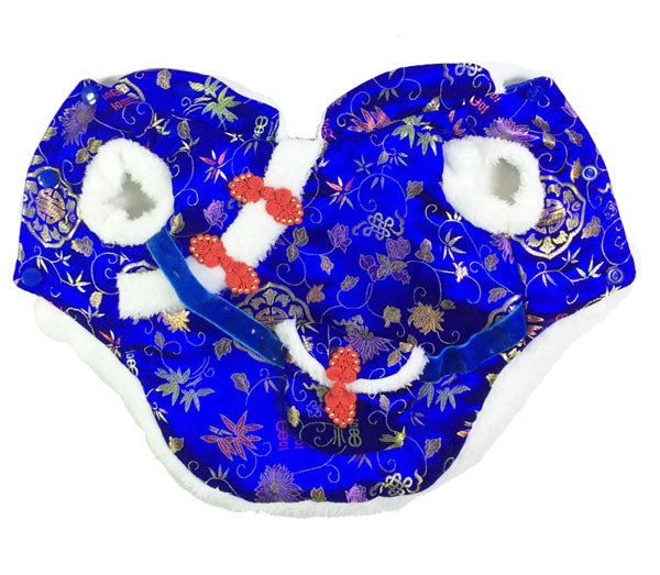 KFX-4435005 Red Envelope Bag Tang Suit for Pets in Red and Blue, Silk and Cotton Blend, Suitable for New Year Celebrations