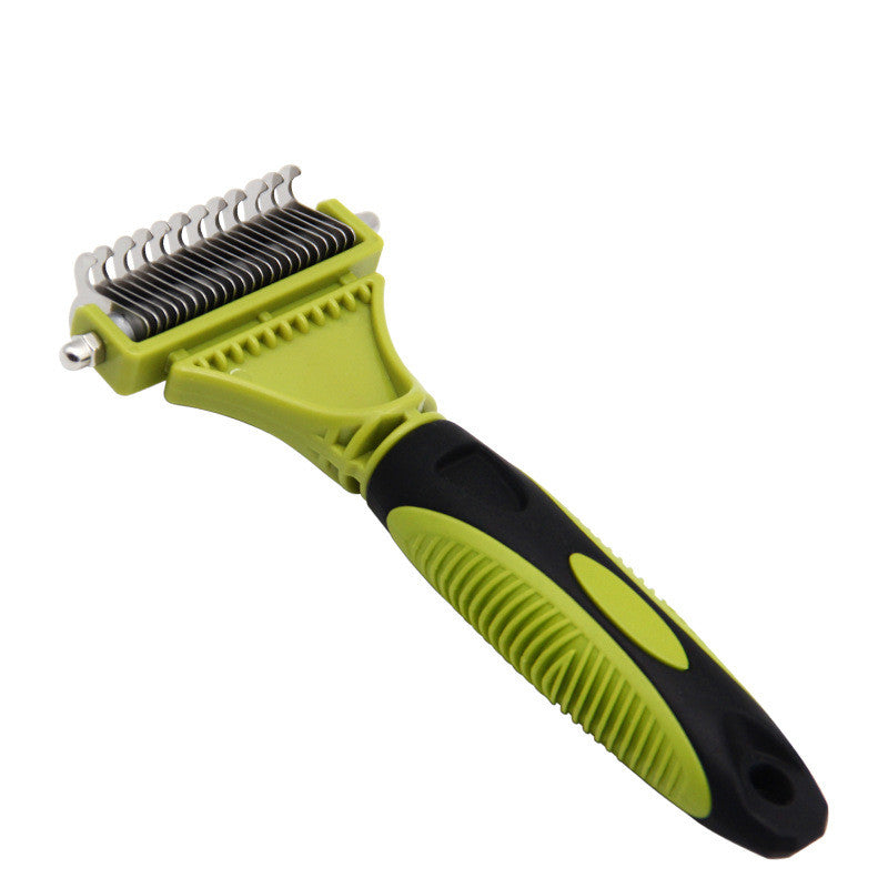 KFX-4436029 Double-Sided Pet Knot Comb for Cats and Dogs – TPR/PP/Stainless Steel, Compact Design
