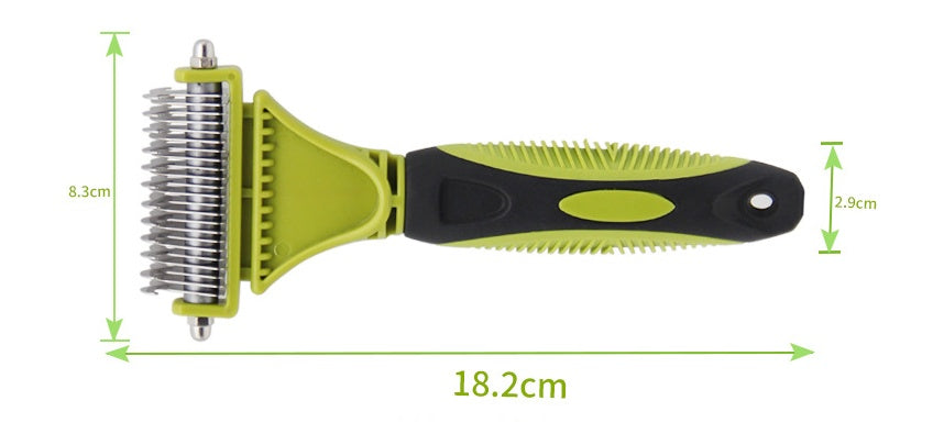 KFX-4436029 Double-Sided Pet Knot Comb for Cats and Dogs – TPR/PP/Stainless Steel, Compact Design