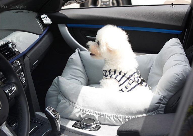 KFX-4436669 Light Blue, Pink, Gray Vehicle Kennel - Removable & Washable Pet Car Safety Seat, Medium & Large Sizes