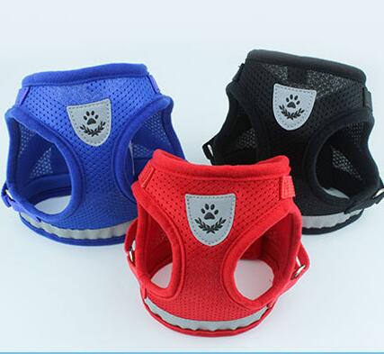 KFX-4439485 Reflective Mesh Dog Harness and Leash Set in Multiple Colors - Comfortable and Breathable Design, Sizes S to XL