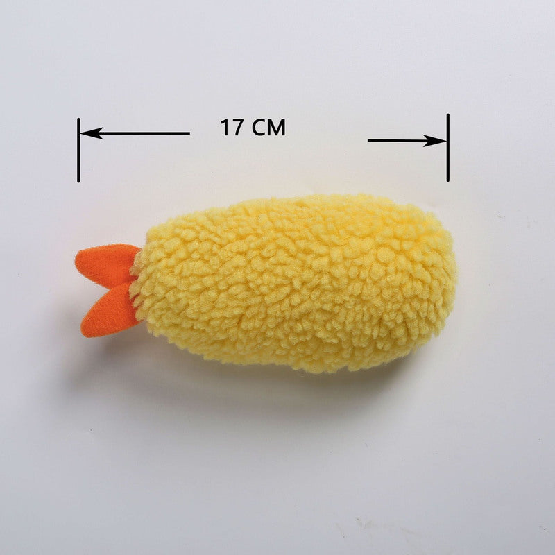 KFX-4439869 Cute Fried Shrimp Tempura Dog Chew Toy with Squeaker for Puppies