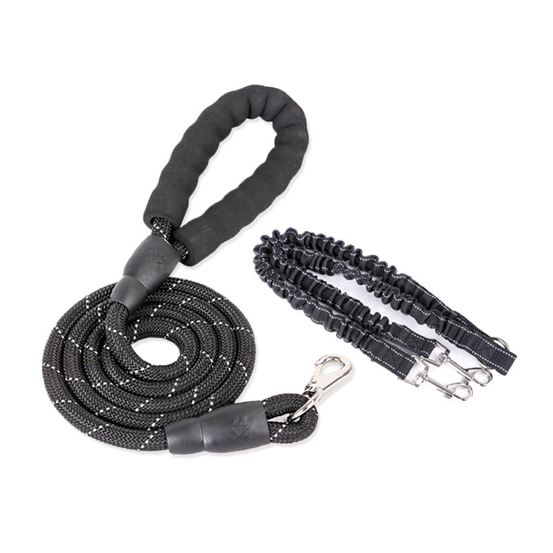 KFX-4439997 Dual Head Nylon Leash for Dogs - Medium & Small Sizes Available