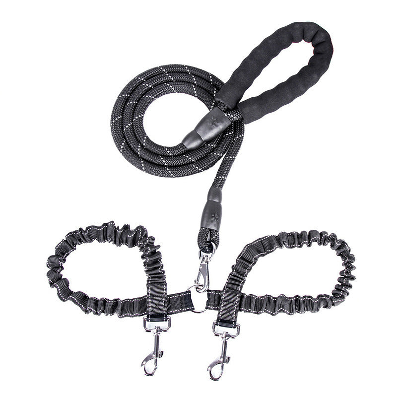 KFX-4439997 Dual Head Nylon Leash for Dogs - Medium & Small Sizes Available