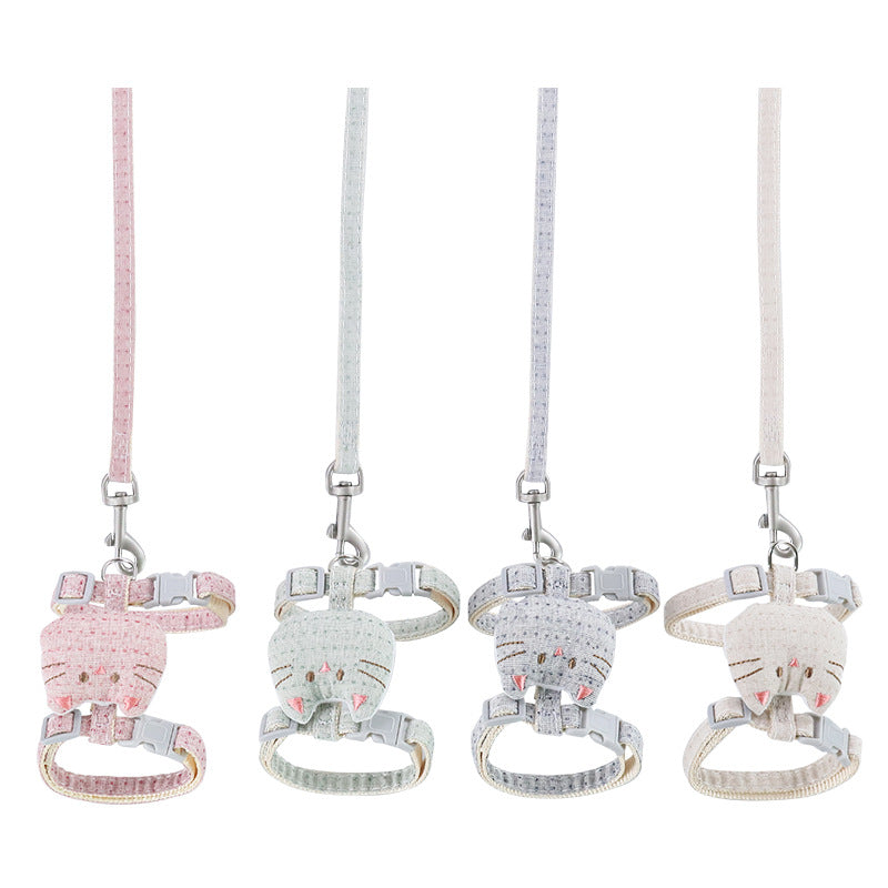 KFX-4441661 T-Shaped Cat Drawstring Rope for Cats Up to 8kg - Available in Pink, Beige, Gray, Cyan