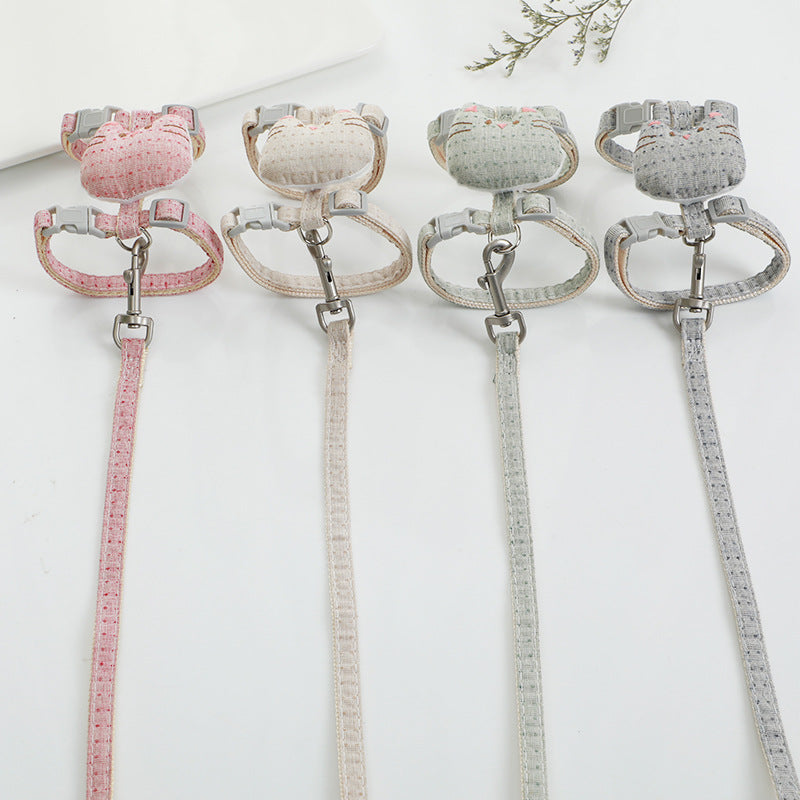 KFX-4441661 T-Shaped Cat Drawstring Rope for Cats Up to 8kg - Available in Pink, Beige, Gray, Cyan