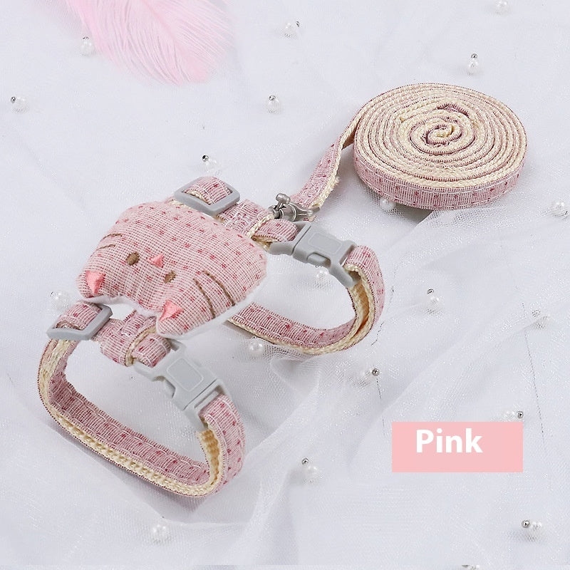 KFX-4441661 T-Shaped Cat Drawstring Rope for Cats Up to 8kg - Available in Pink, Beige, Gray, Cyan