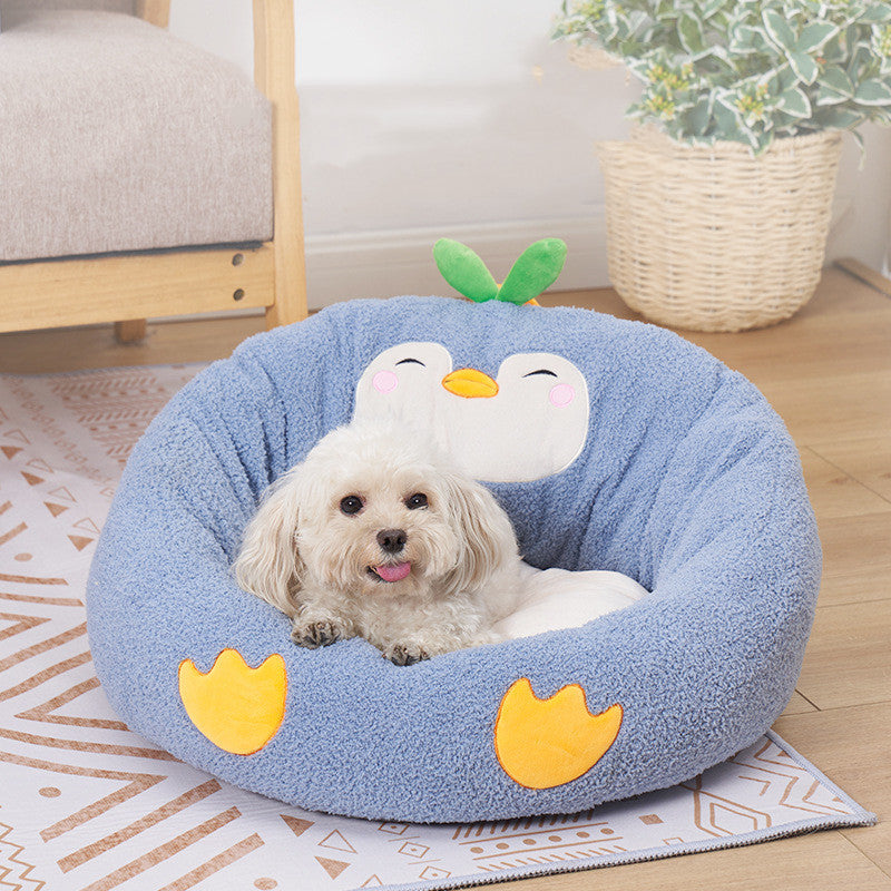 KFX-4444221 Cozy Cartoon Yurt Pet Nest - Enclosed, Large Space for Comfortable Sleep