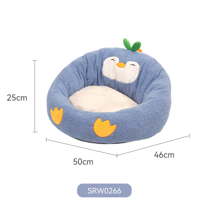 KFX-4444221 Cozy Cartoon Yurt Pet Nest - Enclosed, Large Space for Comfortable Sleep