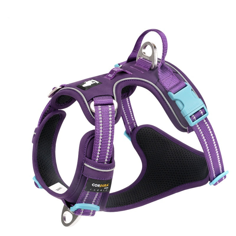 KFX-4445245 Reflective Polyester Dog Harness with Hand-Holding Rope - Multiple Sizes Available