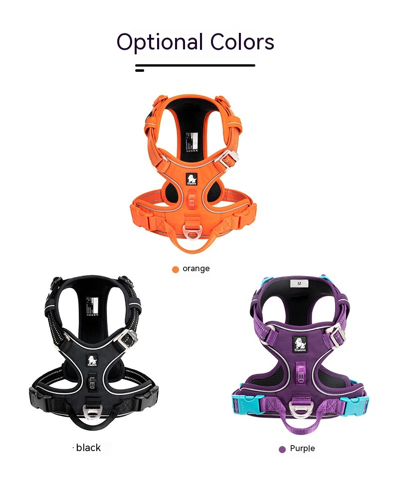 KFX-4445245 Reflective Polyester Dog Harness with Hand-Holding Rope - Multiple Sizes Available