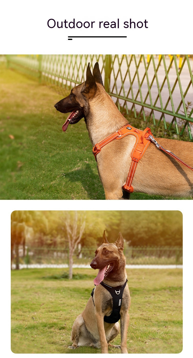 KFX-4445245 Reflective Polyester Dog Harness with Hand-Holding Rope - Multiple Sizes Available