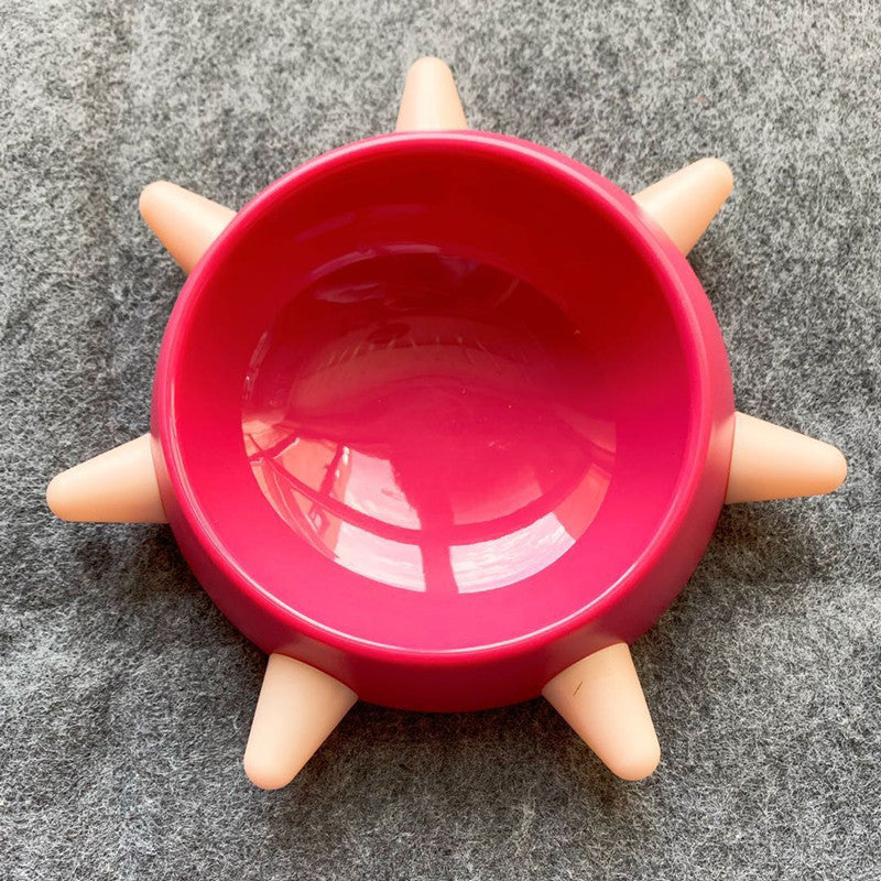 KFX-4446141 Creative Simple Pet Oblique Rivet Food Bowl - 500ML Capacity in Various Color Combinations
