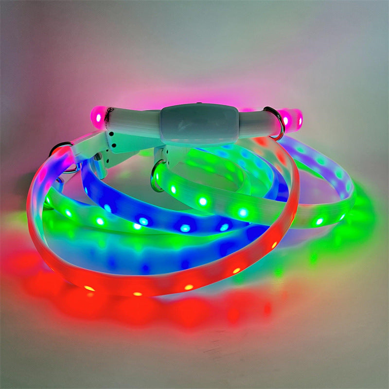 KFX-4447933 Luminous LED Light-Up Dog Collar for Enhanced Safety and Visibility