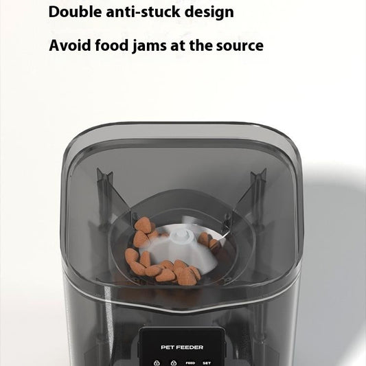 KFX-4449725 Automatic Cat Feeder with Video Interaction and Mobile App Control, 4L Stainless Steel Basin