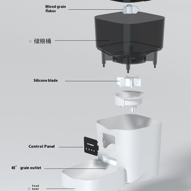 KFX-4449725 Automatic Cat Feeder with Video Interaction and Mobile App Control, 4L Stainless Steel Basin