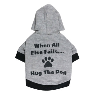 KFX-4450109 Casual Cotton Dog T-Shirt with Hat - Hug The Dog Design for Pet Fashion