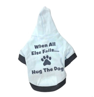 KFX-4450109 Casual Cotton Dog T-Shirt with Hat - Hug The Dog Design for Pet Fashion