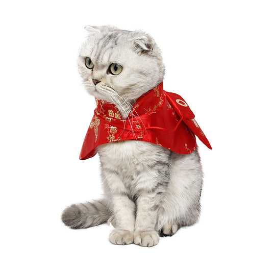 KFX-4452285 Cozy Red Cloak for Cats - Perfect for New Year Celebrations