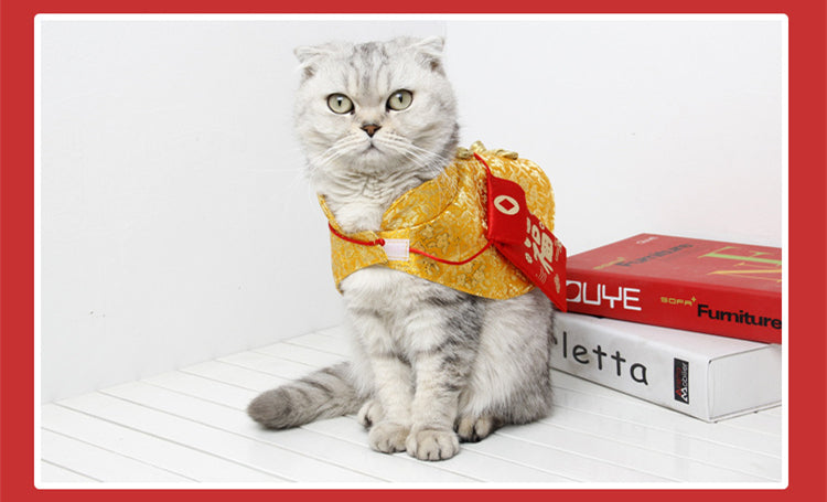 KFX-4452285 Cozy Red Cloak for Cats - Perfect for New Year Celebrations