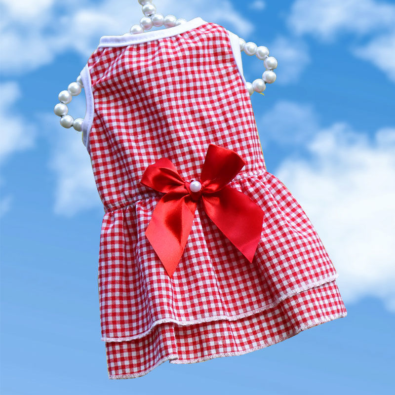 KFX-4454077 Denim Dog Skirt with Leash Attachment for Stylish Outdoor Walks