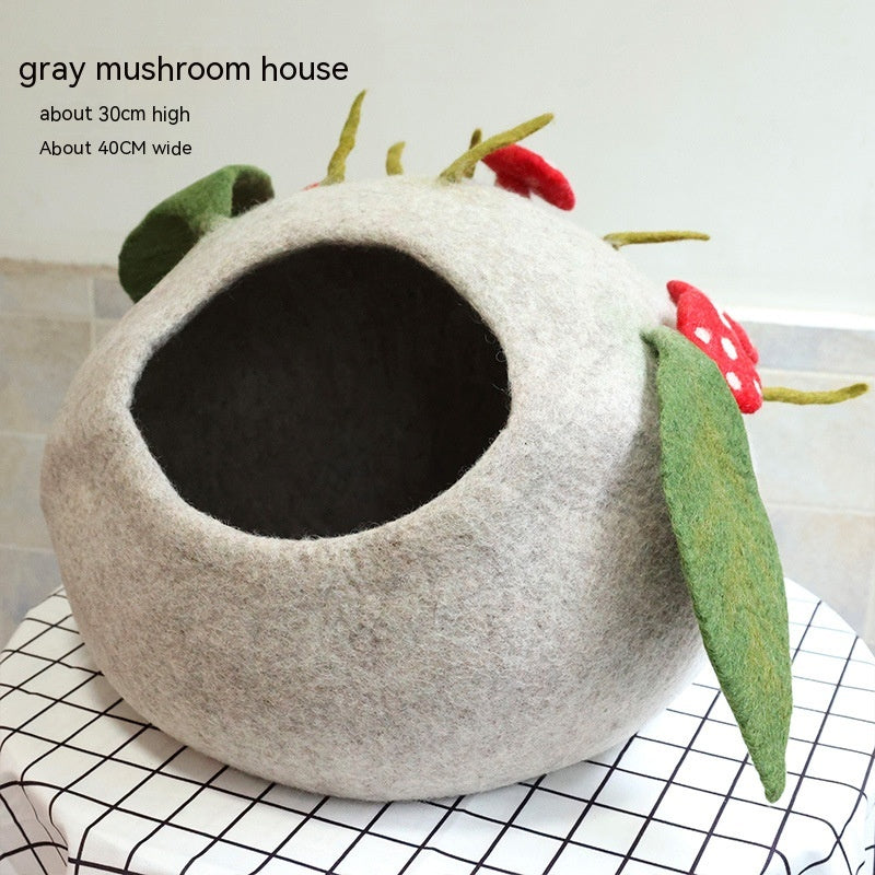 KFX-4455741 Wool Felt Cat House - Various Designs for Cozy Cat Napping