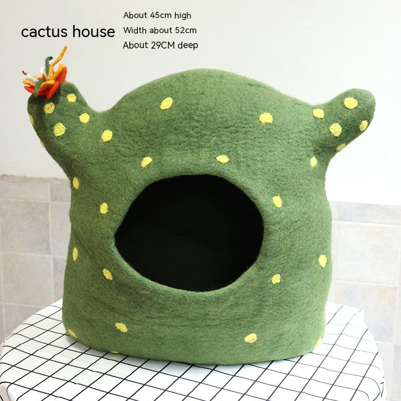 KFX-4455741 Wool Felt Cat House - Various Designs for Cozy Cat Napping