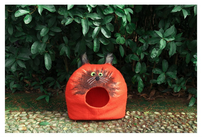 KFX-4455741 Wool Felt Cat House - Various Designs for Cozy Cat Napping
