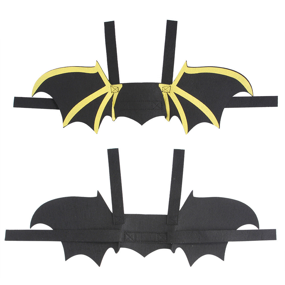 KFX-4455869 Bat Wings Dog Costume with Cat Print and Bell - Cloth Material, Sizes S to L