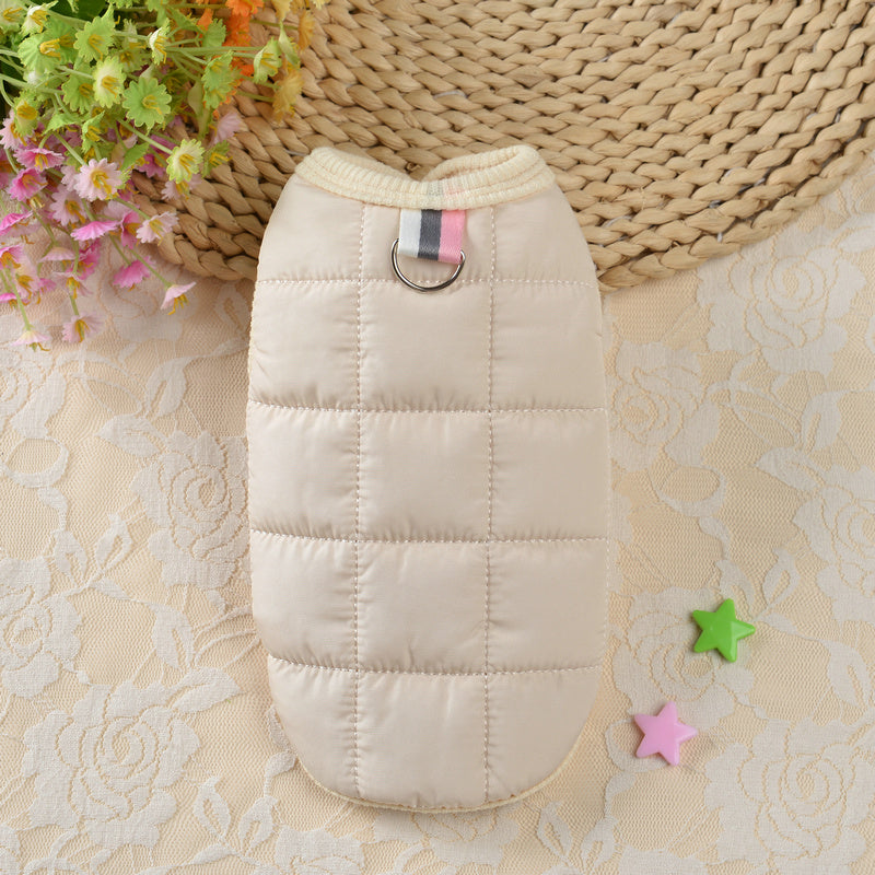 KFX-4456125 Plaid Cotton Vest for Pets in Red, Blue, Beige, and Pink - Various Sizes Available