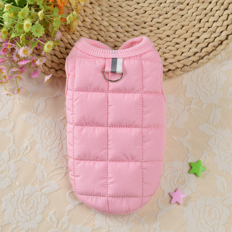 KFX-4456125 Plaid Cotton Vest for Pets in Red, Blue, Beige, and Pink - Various Sizes Available