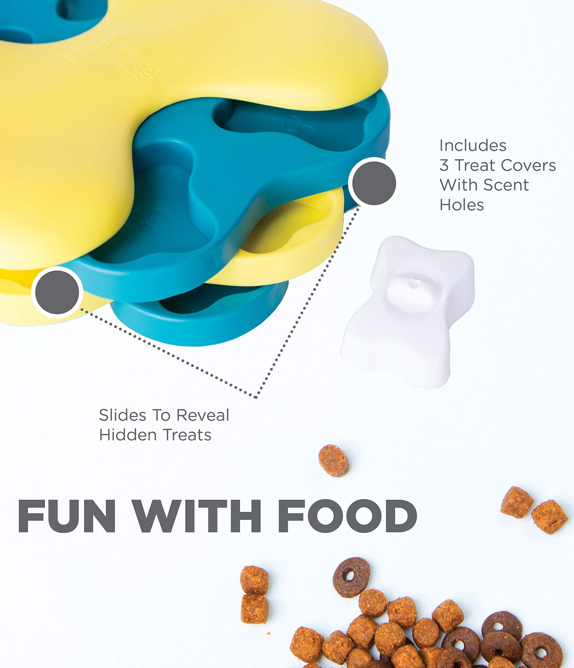 KFX-4456509 Educational Bone-shaped Food Leaker Pet Toy - Durable ABS Material in Orange, Yellow, and Blue