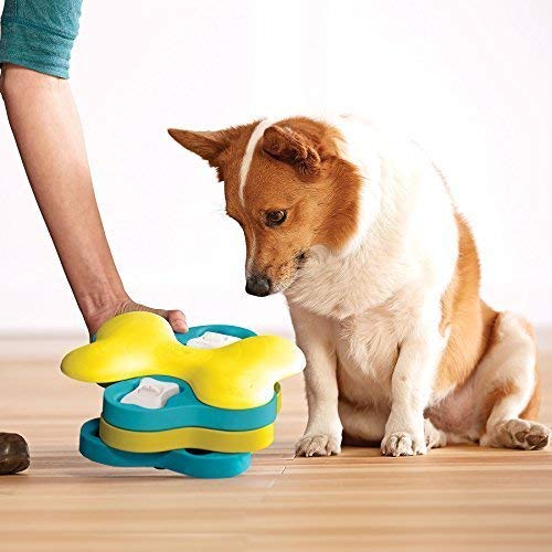 KFX-4456509 Educational Bone-shaped Food Leaker Pet Toy - Durable ABS Material in Orange, Yellow, and Blue