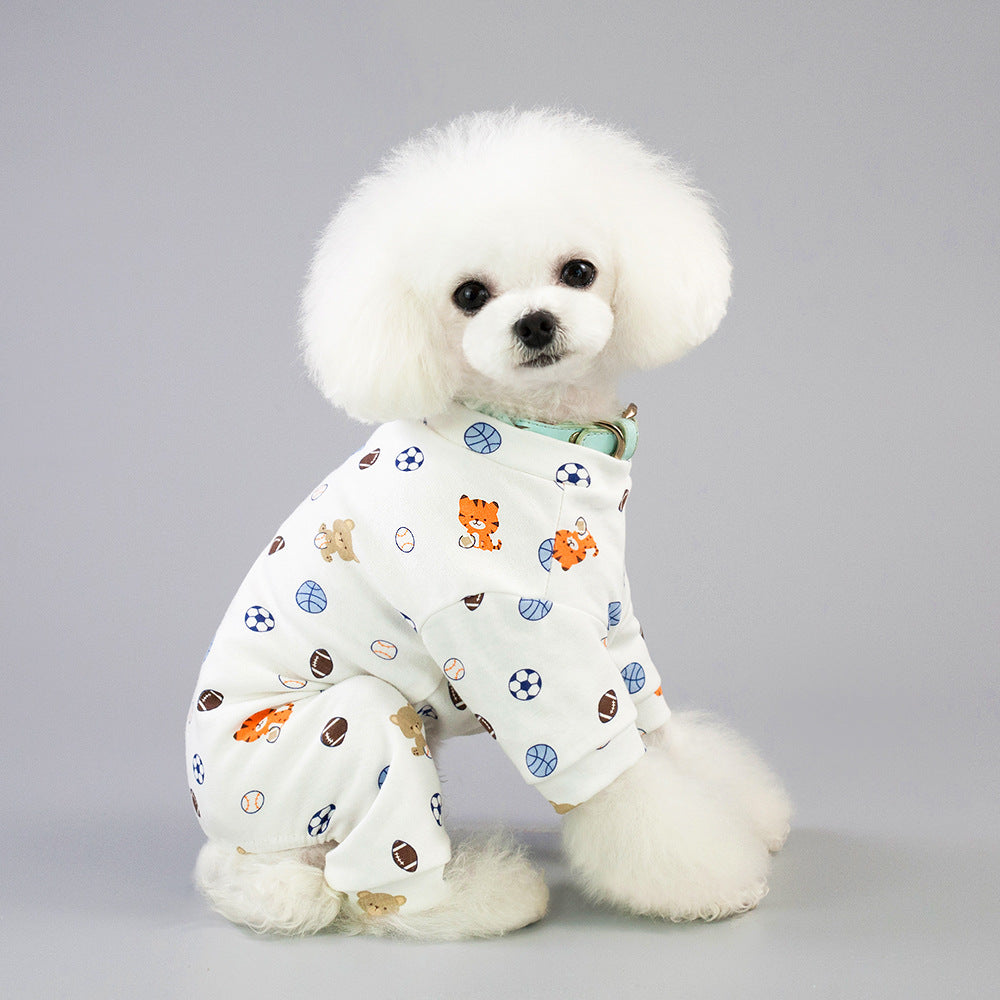KFX-4456765 Cotton Pet Pajamas in Five Fun Colors for Comfortable Home Wear