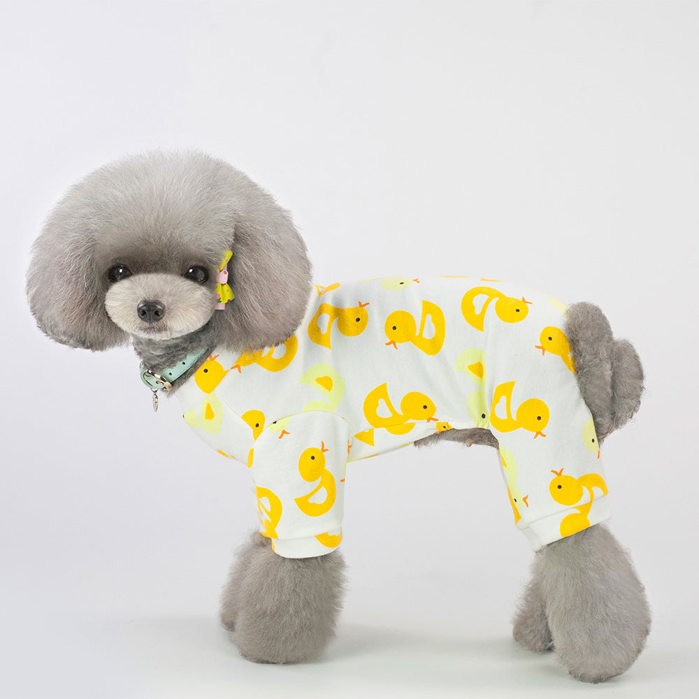 KFX-4456765 Cotton Pet Pajamas in Five Fun Colors for Comfortable Home Wear