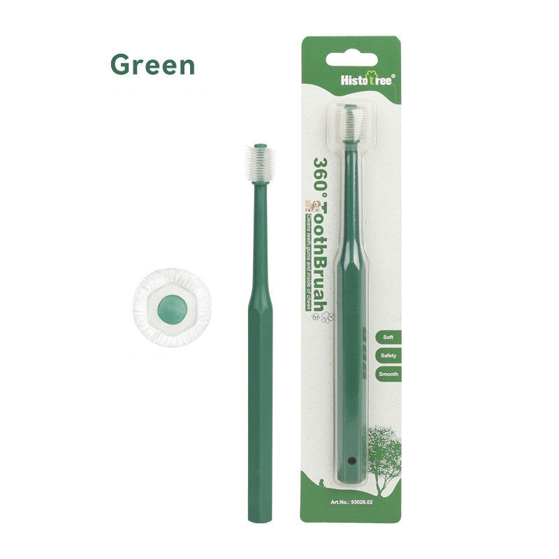 KFX-4459325 360-Degree Pet Oral Care Toothbrush in Multiple Head Shapes and Colors