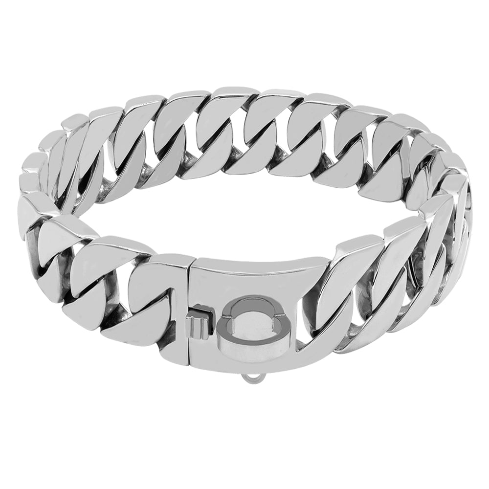 KFX-4459453 Durable Stainless Steel Dog Chain Collar - Available in 45cm & 50cm Sizes